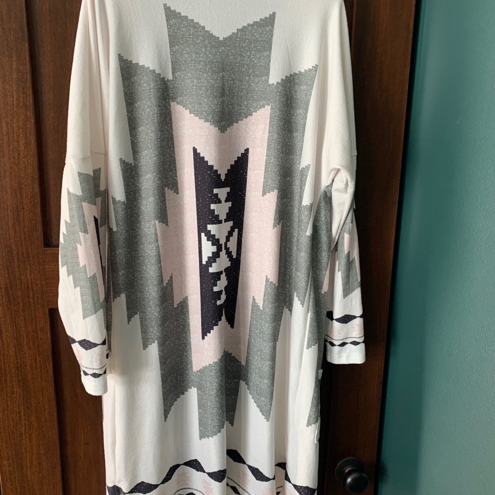 Aztec Print Lightweight Sweater Coat